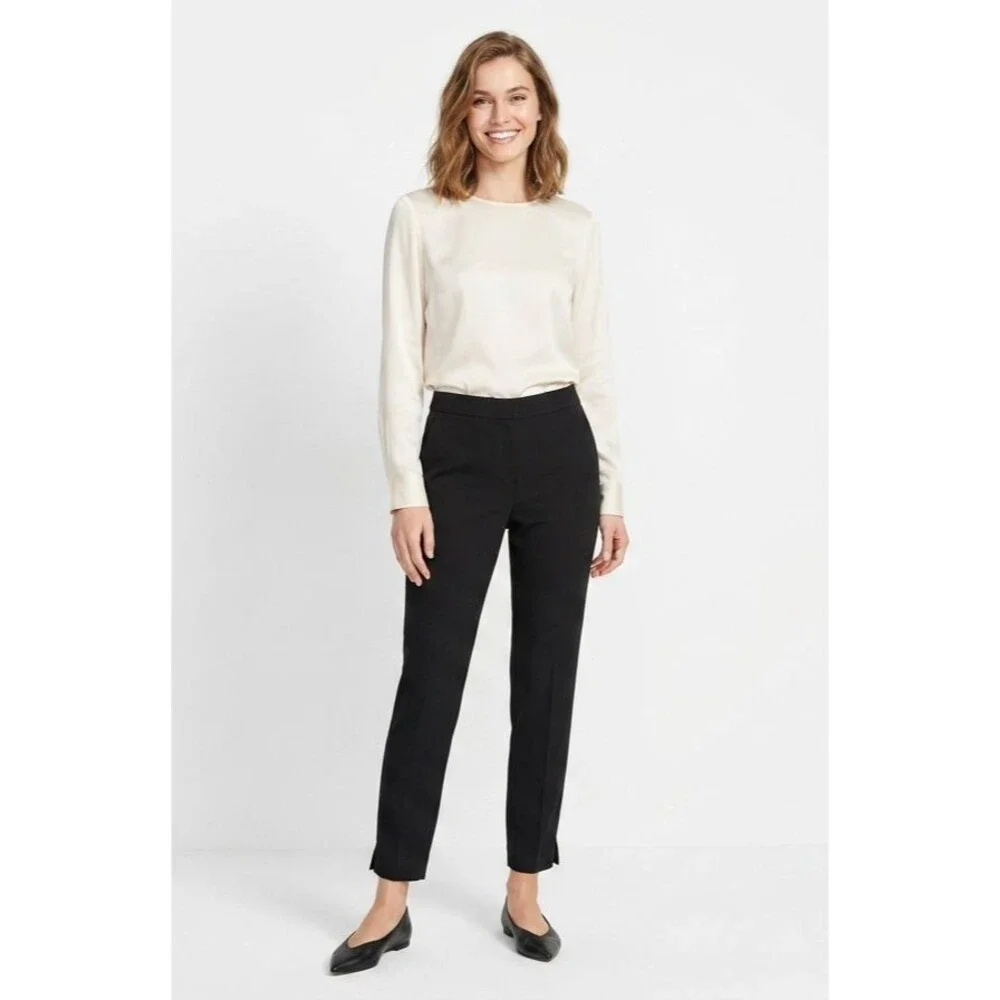 White House Black Market Elle Slim Ankle Pants Black Size 8 EUC Career Work